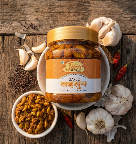 Spicy Garlic Pickle – Homemade Lehsun Achar in Mustard Oil - 400 gms