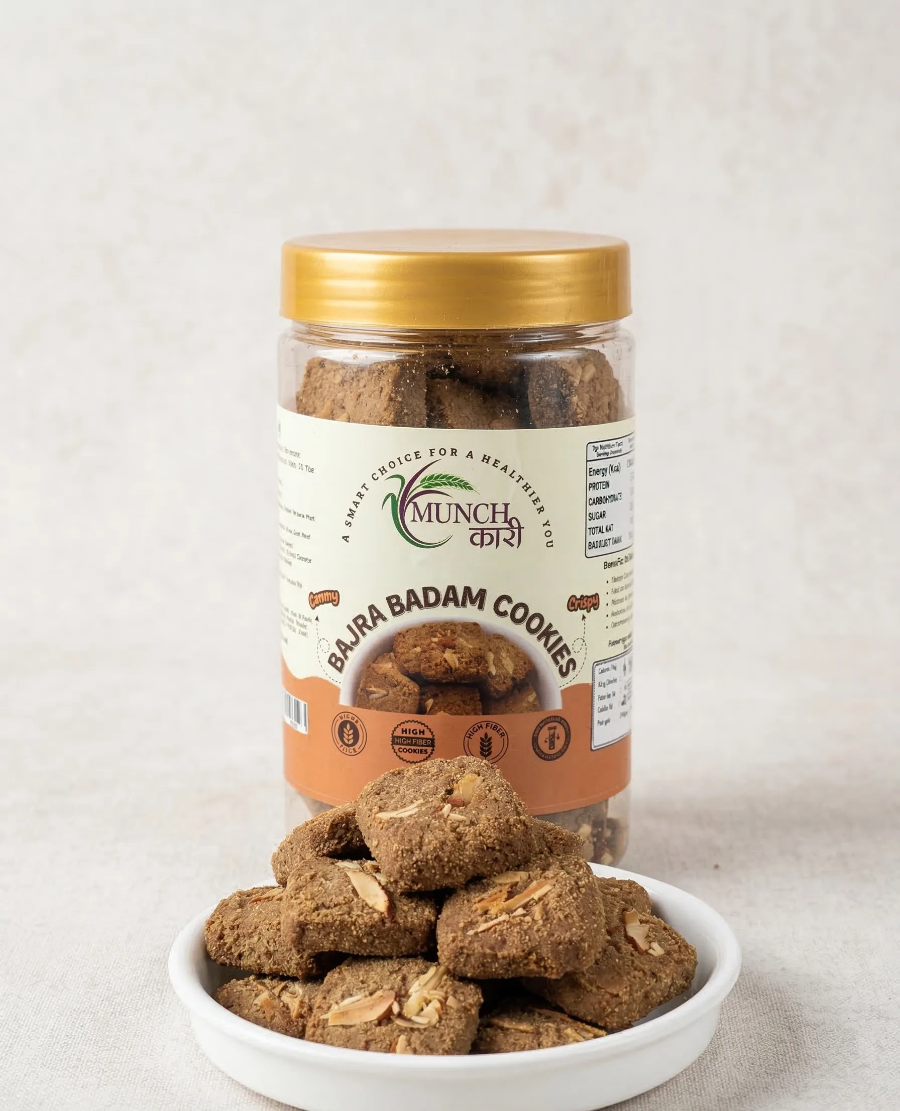 Bajra Badam Cookies – Crunchy Millet Almond Cookies | Fiber-Rich Healthy Snack | Munchkari