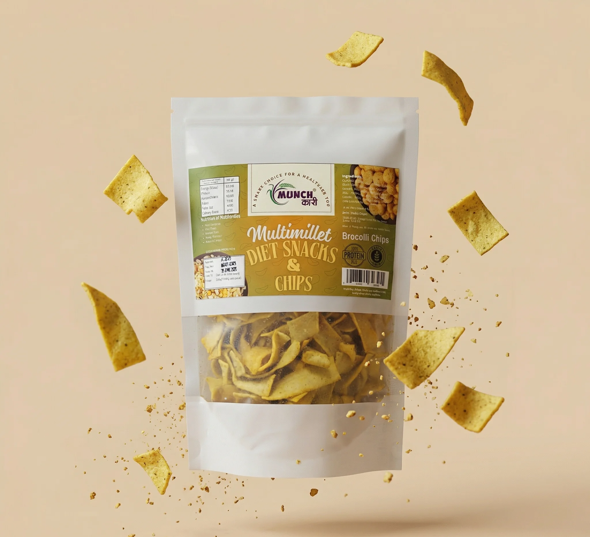 Multimillet Diet Broccoli Chips | Healthy, Crunchy & Guilt-Free Snack by Munchkari
